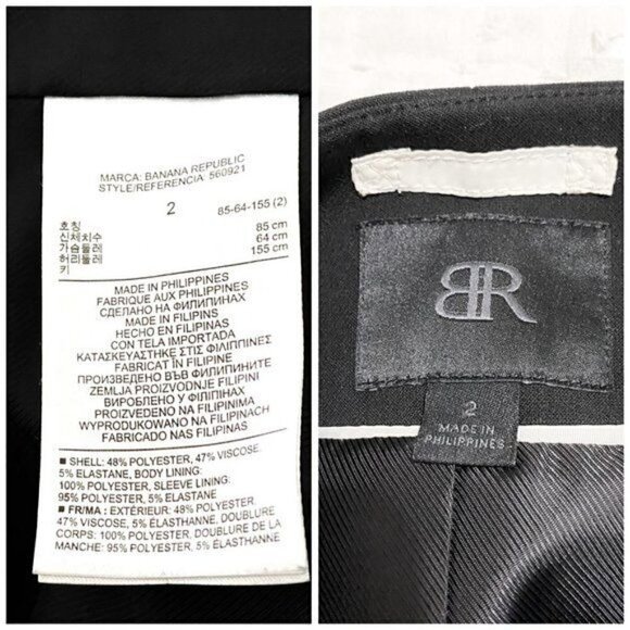 Banana Republic zipper front jacket size 2, Black - Picture 6 of 8